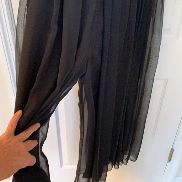 Elegant JACK BRYAN Vtg Black Wide leg Flowy Dressy Evening Skirt Pants Chiffon - Picture 4 of 9